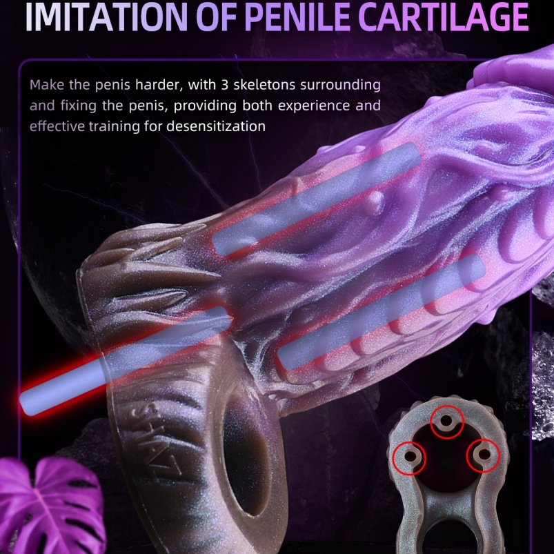 Paarse Siliconen Micropenis– Bionische Verlenging voor Maximale Controle en Verbeterde Stijfheid - Afbeelding 4