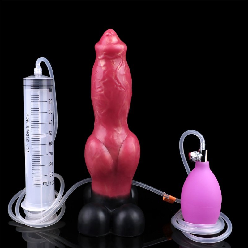 Silicone Opblaasbare Spuitende Knot Dildo – Diep Inbrengbaar Expandabel Lustinstrument - Afbeelding 4