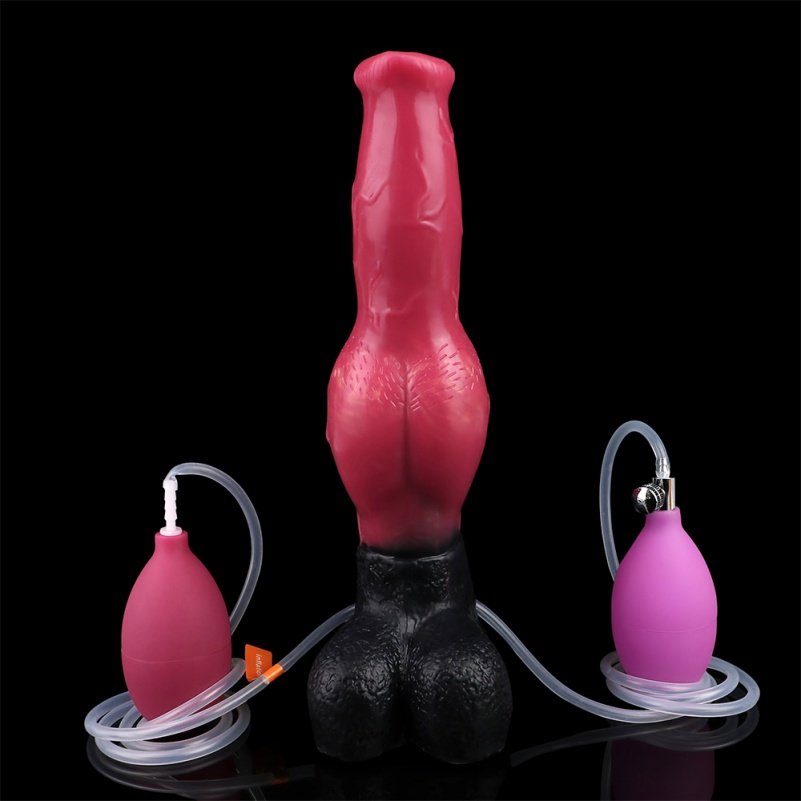 Paardenfantasie Opblaasbare Spuitende Dragon Dildoe – Orc-achtige Biologische Silicone Tool voor Vrouwen - Afbeelding 3