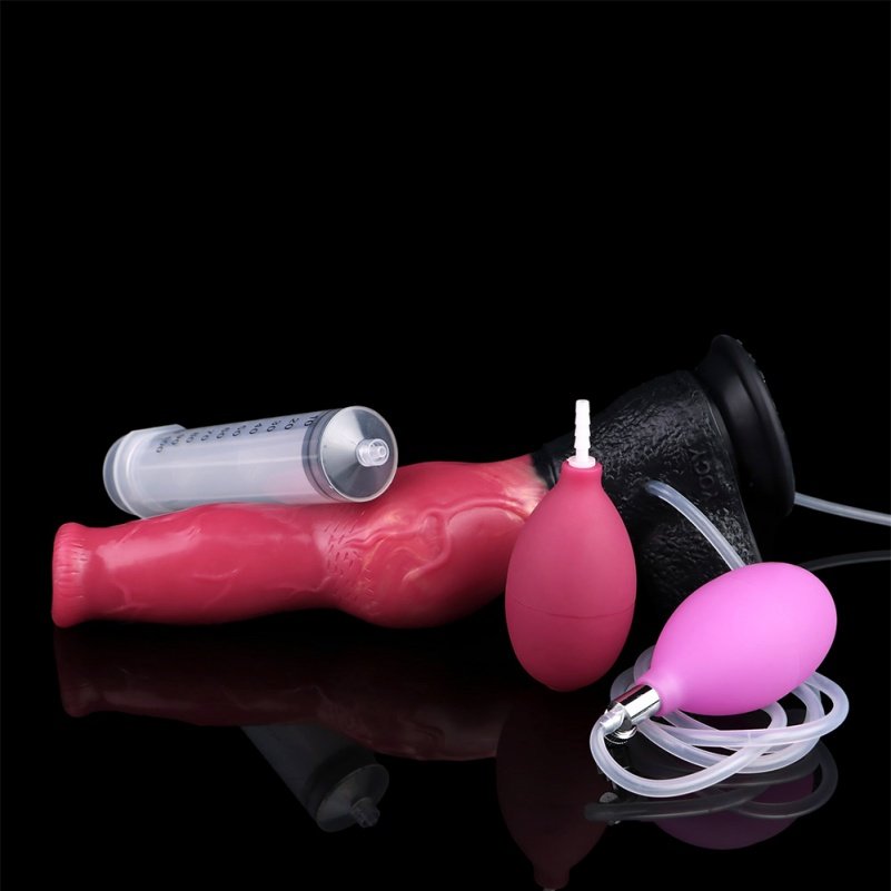 Paardenfantasie Opblaasbare Spuitende Dragon Dildoe – Orc-achtige Biologische Silicone Tool voor Vrouwen - Afbeelding 5