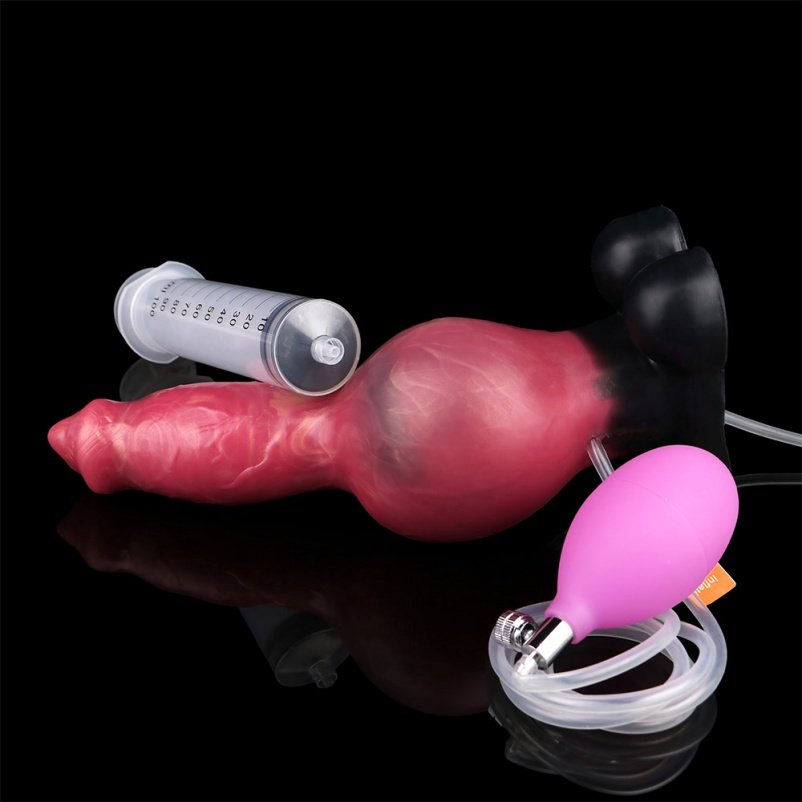 Silicone Opblaasbare Spuitende Knot Dildo – Diep Inbrengbaar Expandabel Lustinstrument - Afbeelding 5