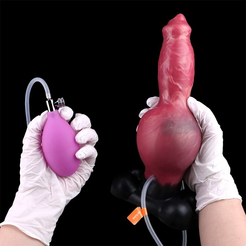 Silicone Opblaasbare Spuitende Knot Dildo – Diep Inbrengbaar Expandabel Lustinstrument
