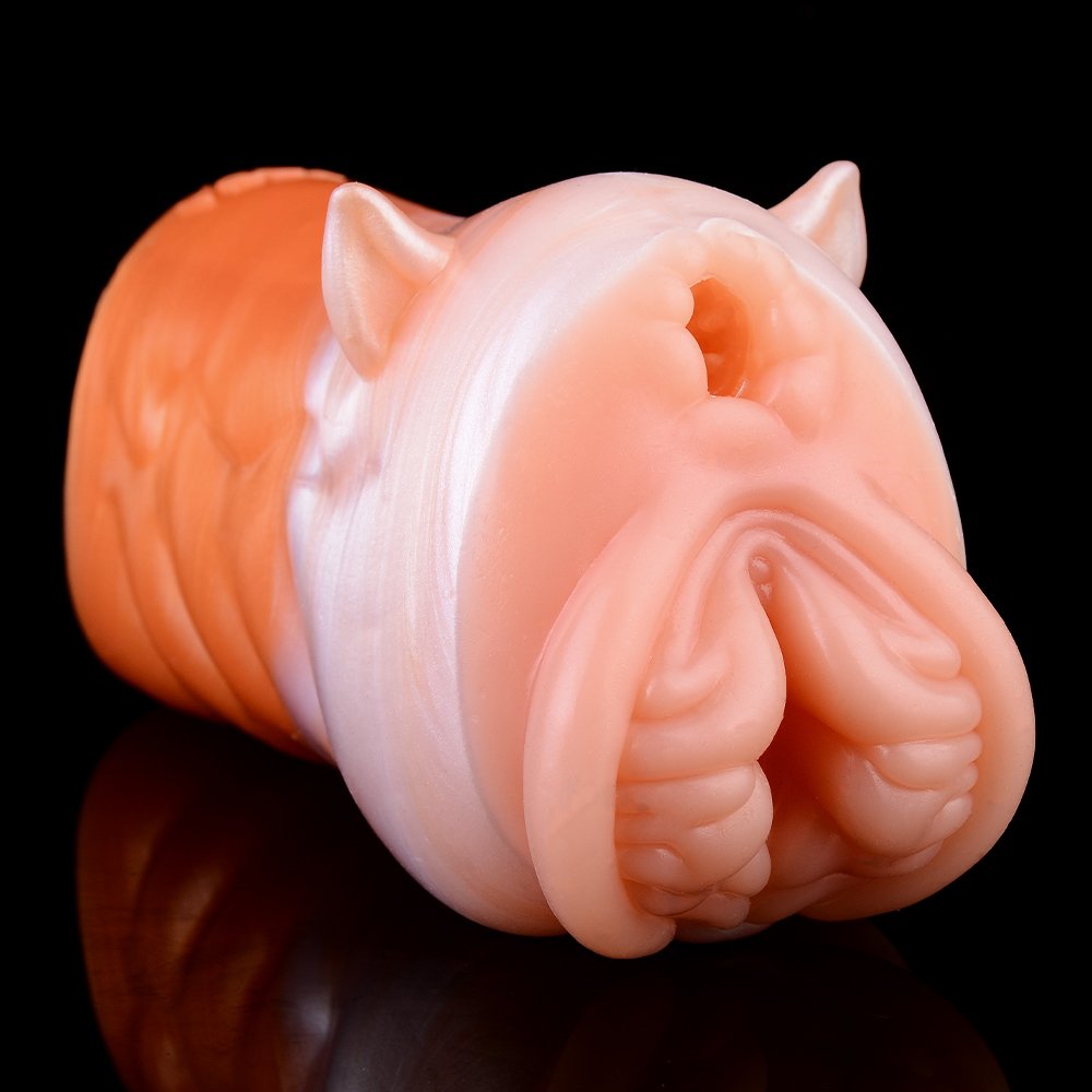 Rode Vos Fantasie Siliconen Pocket Pussy - Krachtige Pijpen En Intense Stimulatie Voor Mannen