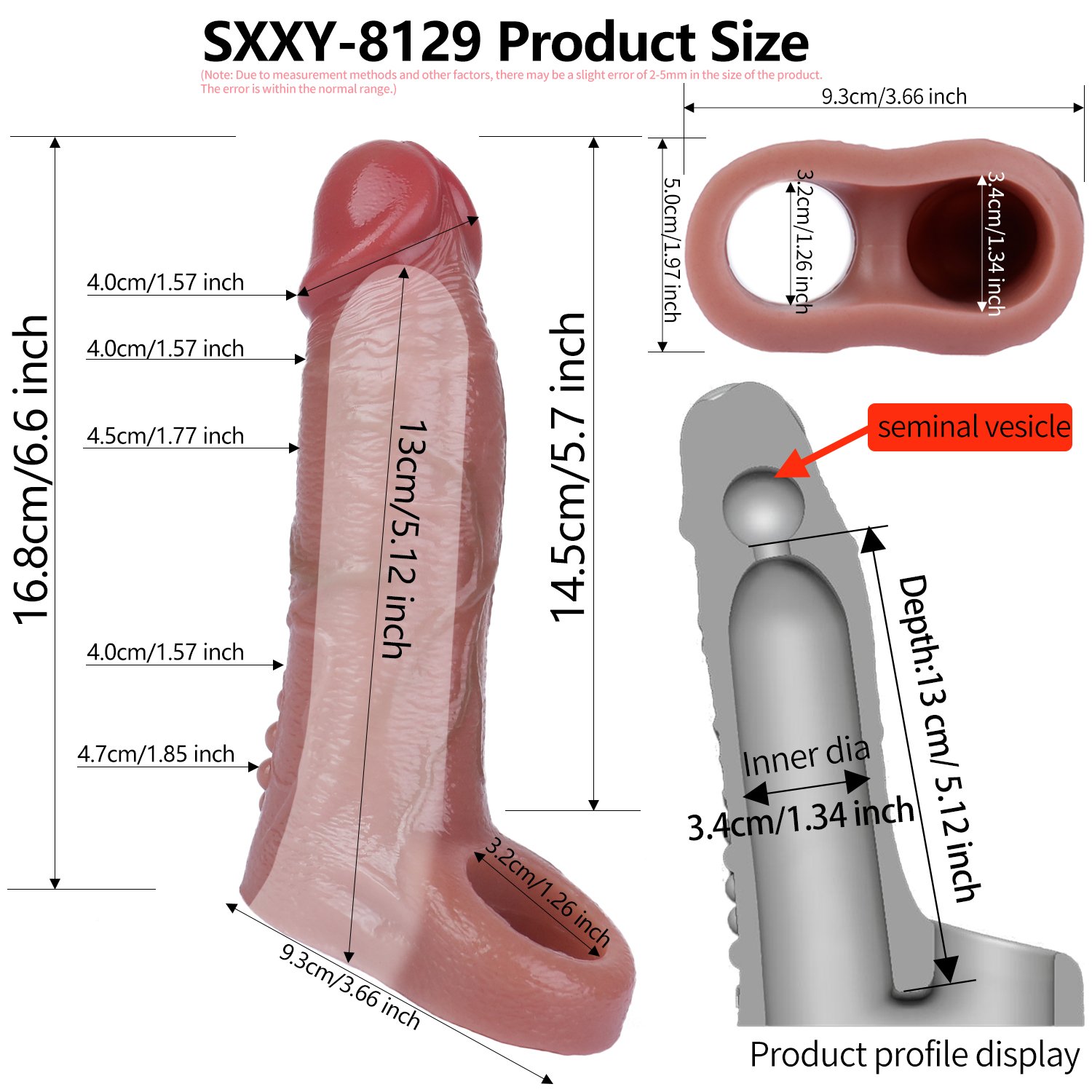 Silicone Contact Penis Sleeve 6 inch - Realistische Penisvergroter voor Mannen - Afbeelding 3