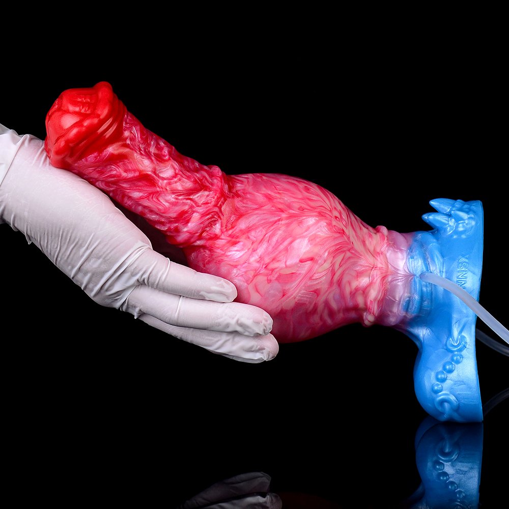 Opblaasbare Spuitende Dragon Dildoe met Gigantische Balzakbasis – Speciaal Ontworpen voor Vrouwelijke Masturbatiebeleving - Afbeelding 6