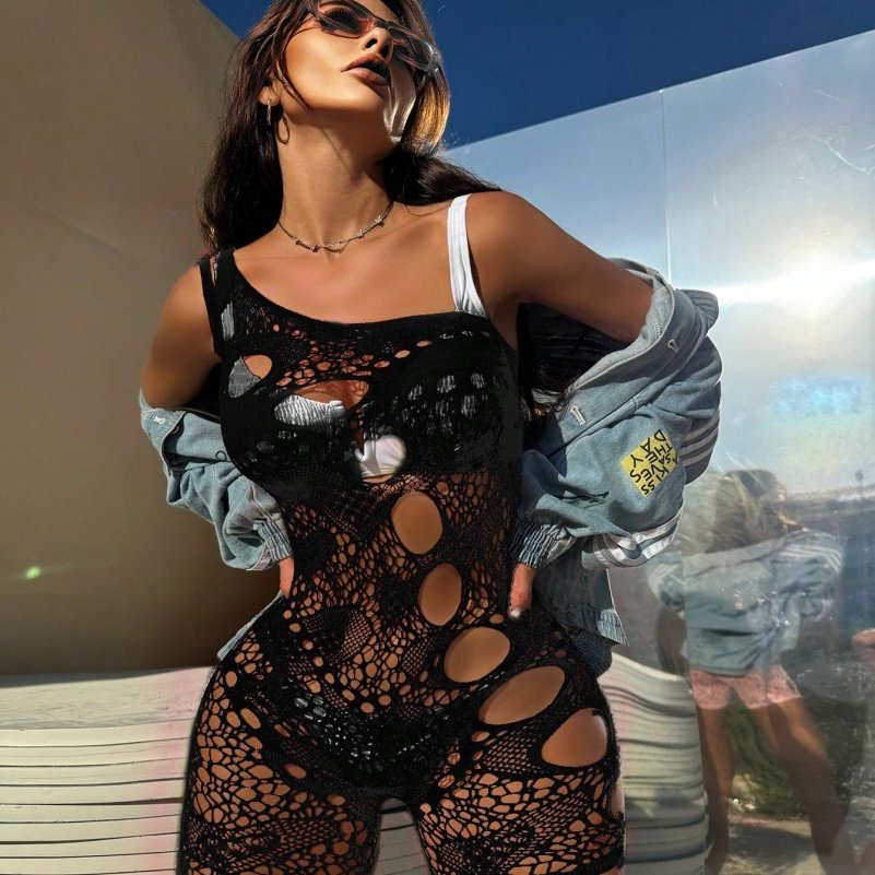 Zwarte Kanten Sexy Jurk – Transparante Lingerie voor Onweerstaanbare Verleiding - Afbeelding 5