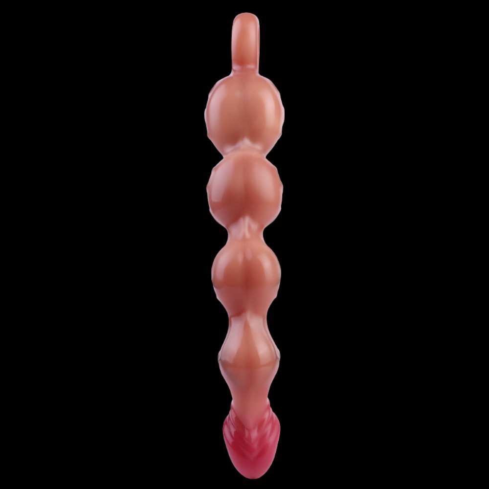Fantasie Dildo-Buttplug met Anal Beads – Trillend, geleidelijk expanderend vrouwelijk seksspeeltje - Afbeelding 2