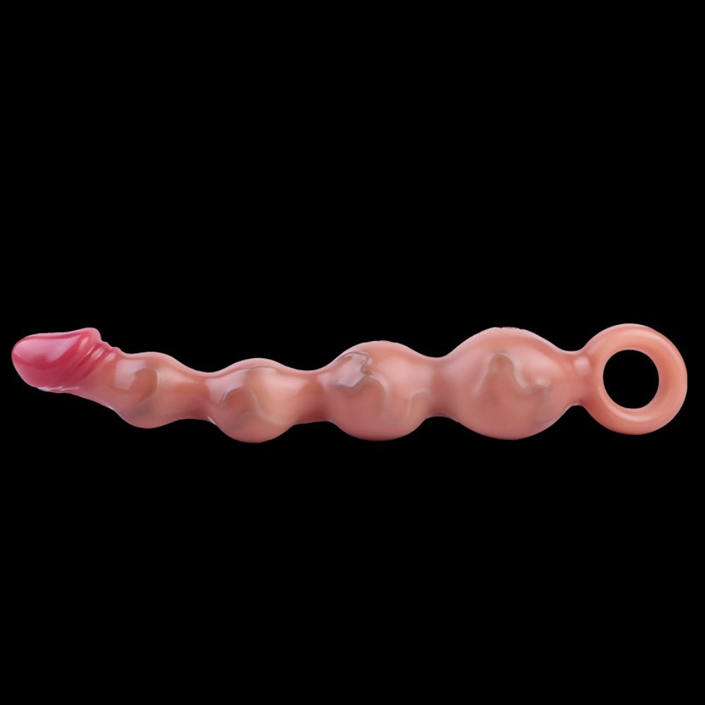 Fantasie Dildo-Buttplug met Anal Beads – Trillend, geleidelijk expanderend vrouwelijk seksspeeltje - Afbeelding 3