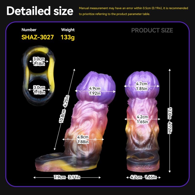 Fantasie Pompoenkop Micropenis – 5 Inch Siliconen Penisverlenger voor Piemels - Afbeelding 10