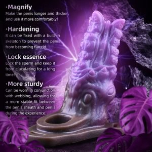 Fantasie Octopus Stijve Piemel Erectie Extender – Paarse Siliconen Cock voor Mannen met Realistische Tentakeltextuur