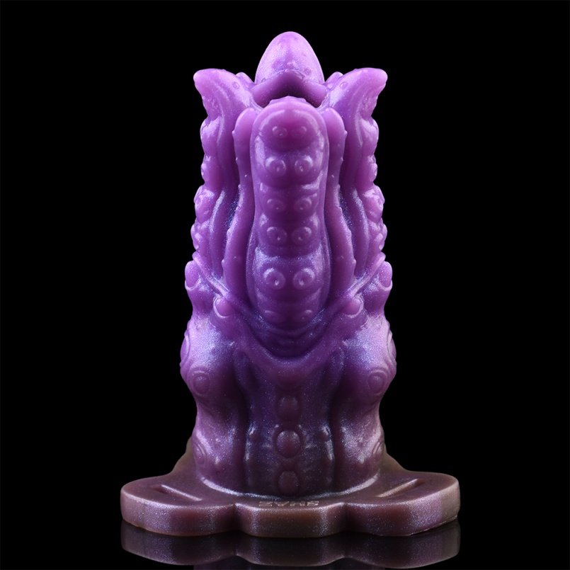 Fantasie Octopus Stijve Piemel Erectie Extender – Paarse Siliconen Cock voor Mannen met Realistische Tentakeltextuur - Afbeelding 6