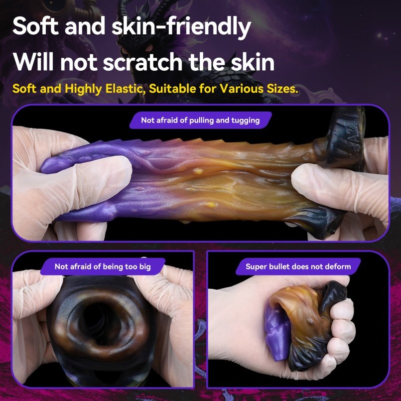 Fantasie Penisverlengende Dragon Piemels – Micropenis Tool met Stekelige Siliconenstructuur - Afbeelding 4