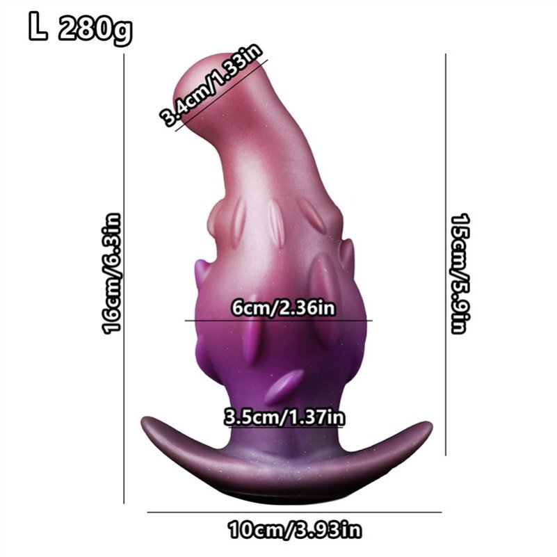 Paarse Siliconen Fantasie Dragon Dildo Buttplug – Unieke T-Vormige Basis voor Intens Squirt Genot en Langdurig Comfort - Afbeelding 10