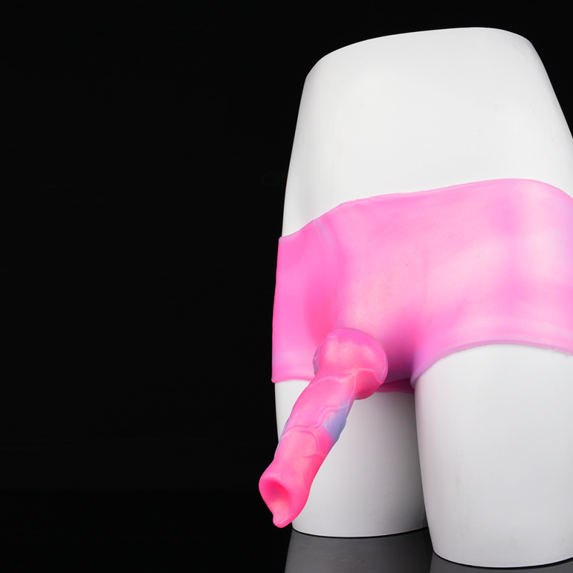 Draagbare Fantasie Strapon Anale Dildo Slipje – Roze Siliconen Lesbische BDSM Seksspeeltje