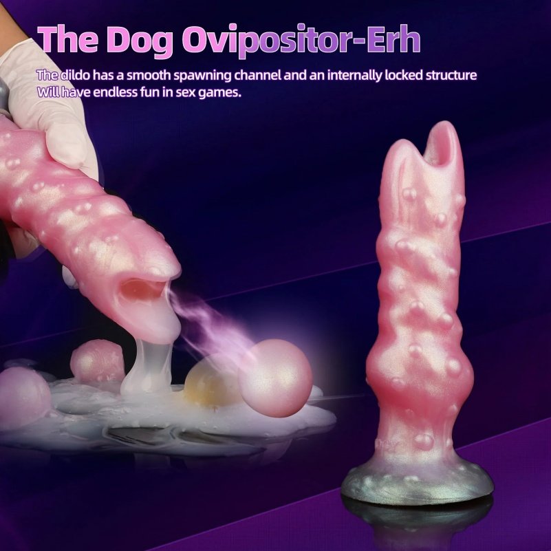 Fantasie Hondenstijl Ovipositor Buttplug Dildo – Spiraalvormige Siliconen Masturbator voor Vrouwen