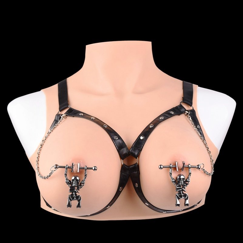 Fantasie Schedel Tepelklemmen & Bondage Set – Metalen Nipple Clamps voor BDSM Controle en Forced Orgasm - Afbeelding 5
