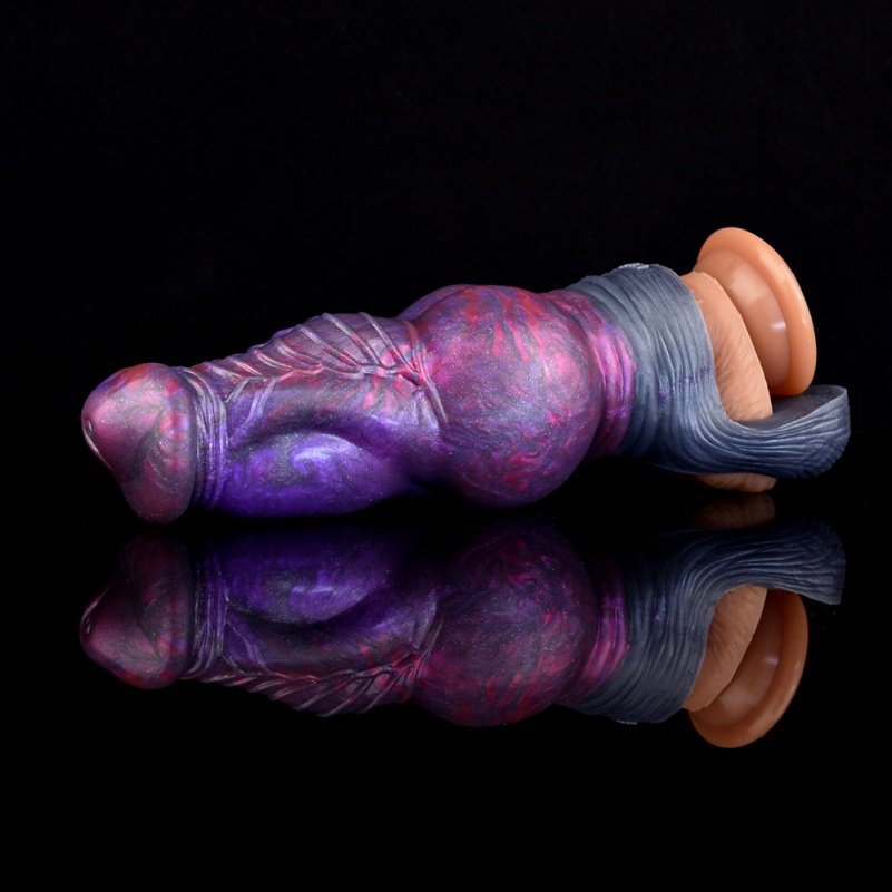 Paarse Fantasie Siliconen 7.68 Inch Micropenis – Mannelijke Verlengende Penetratietool Penisrinf - Afbeelding 8