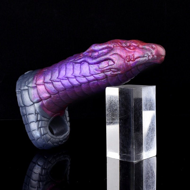 Fantasie 6 Inch Draak Micropenis Hulsel – Paarse Siliconen Penisverlenging voor Mannen