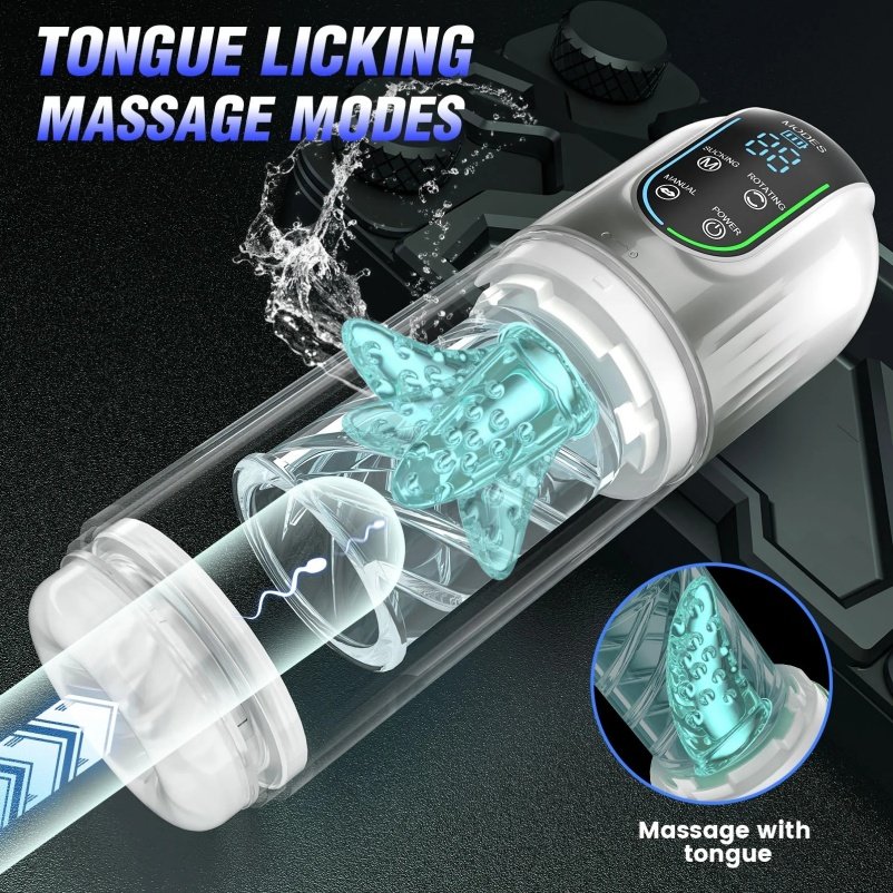 Draagbare Intelligente Tonglikkende Masturbator voor Mannen – Multisensory Seksspeeltje met Geavanceerde Technologie - Afbeelding 3