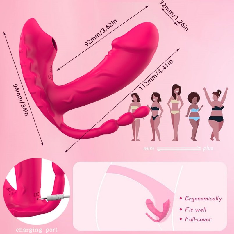 Fantasie Vibrerende Dildo Buttplug met Trokkenparels – Ankerstructuur voor Dubbele Stimulatie bij Vrouwen - Afbeelding 3