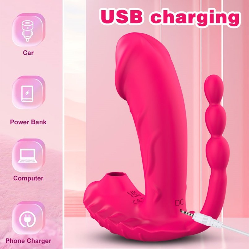 Fantasie Vibrerende Dildo Buttplug met Trokkenparels – Ankerstructuur voor Dubbele Stimulatie bij Vrouwen - Afbeelding 7