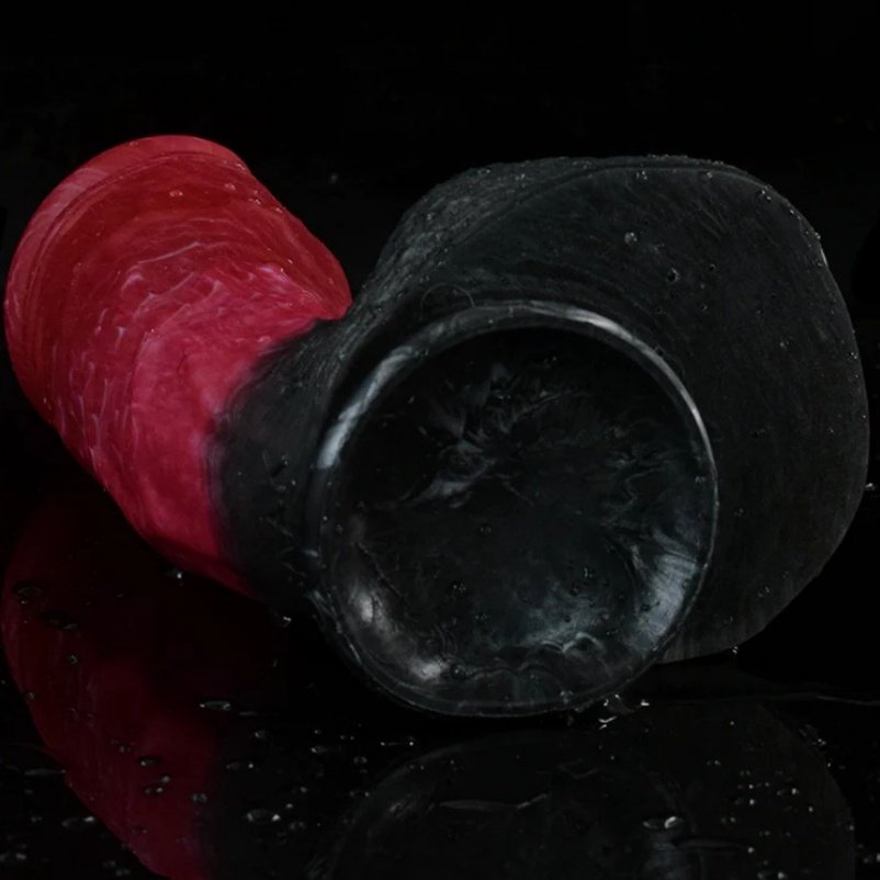 Bloedrood-Zwarte Anal Dildo Strapon met Zuignap – Siliconen Monstercock Bondage Set - Afbeelding 5