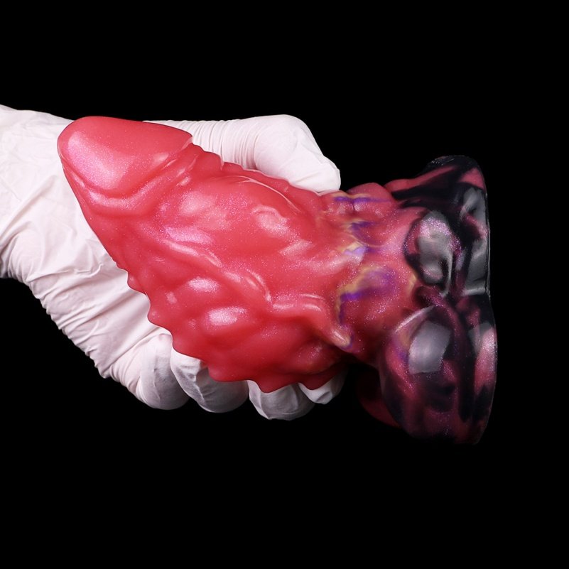 Fantasie Demonische Dildo Buttplug – Bloedrode Siliconen Anal met Schubben voor Intense Expansie - Afbeelding 4