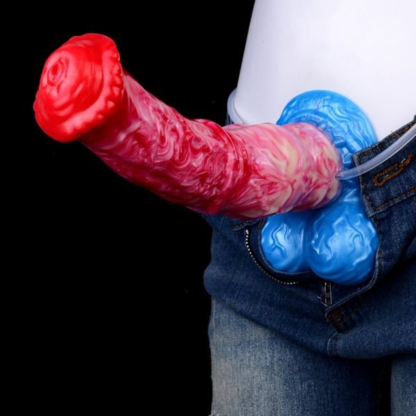 Fantasie Silicone Strap-On Horse Dildo – Opblaaspop met Squirtenfunctie voor Vaginale Expansie en Intense Stimuli
