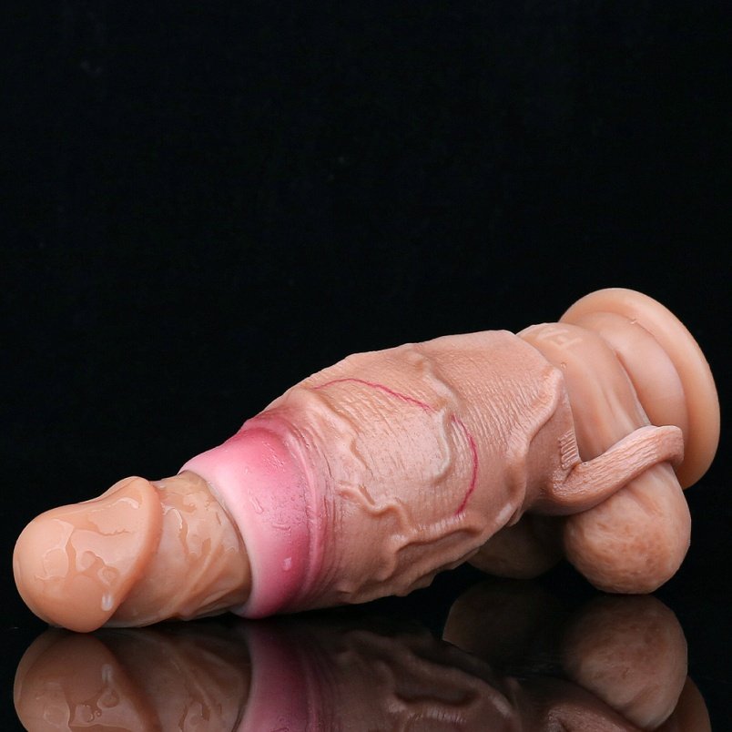 Fantasie Hondenstijl Uitzettende Micropenis – Siliconen Penisring Tool voor Verlenging en Controle - Afbeelding 10