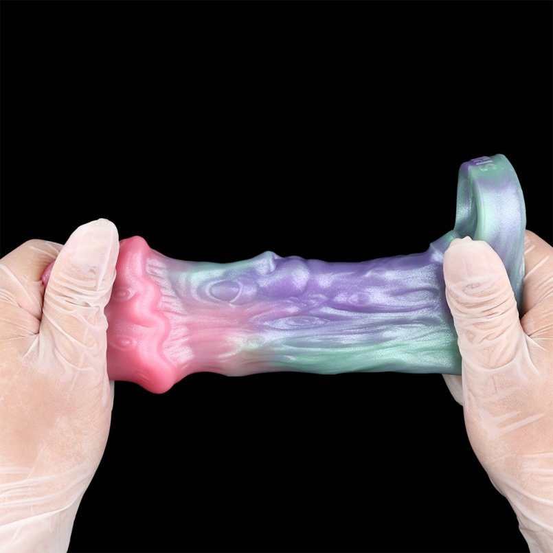 Neon Siliconen Fantasie Monstercock Micropenis Sleeve - Draagbare Penisverlenging en Penisrinf Tool voor Mannen - Afbeelding 8