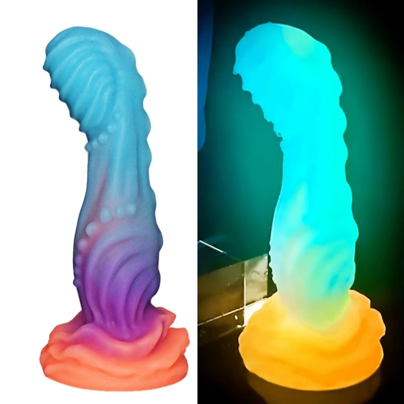 Gloeiende Siliconen Fantasie Monstercock Zuignap - Draak Elementen Anale Masturbator Voor Vrouwen - Afbeelding 5