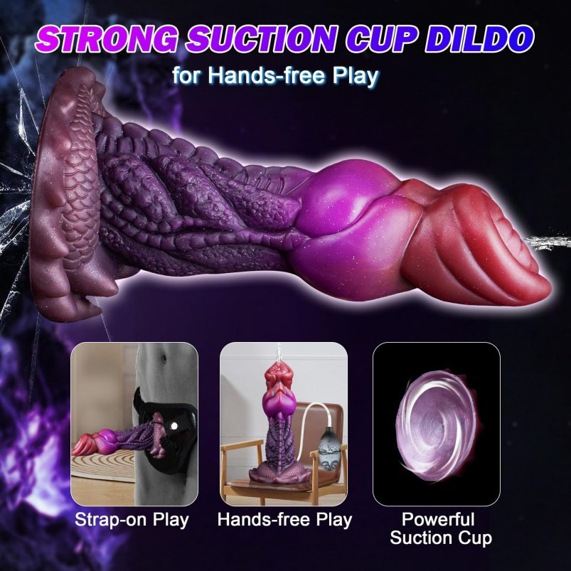 Squirten Fantasie Dragon Dildoe met Zuignap – Inbrengbare Tool voor Drievoudige Stimulatie - Afbeelding 3