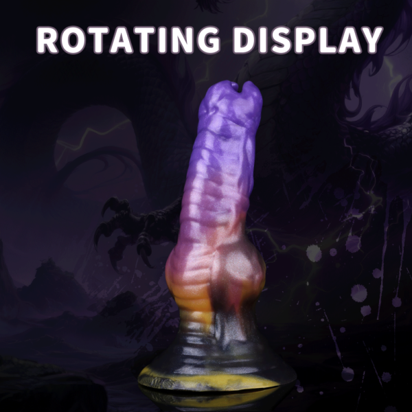 Fantasie Dog Dildo Ovipositor – Vaginale Masturbatietool van Paarse Siliconen