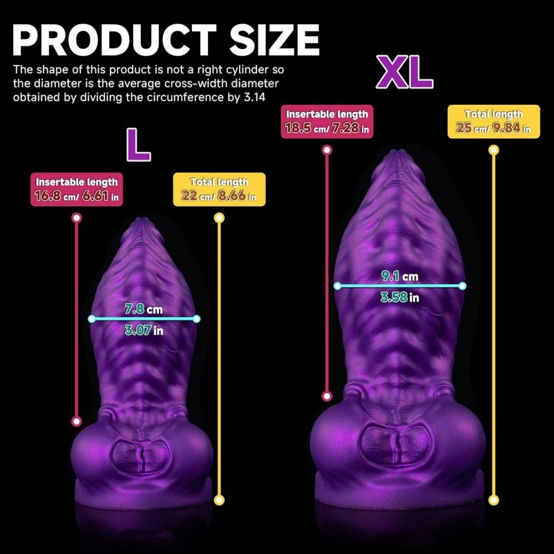 Paarse Siliconen Dragon Dildo Buttplug – Monstercock Anal met Ankerbasis en Lichaamsvolgende Curve - Afbeelding 3
