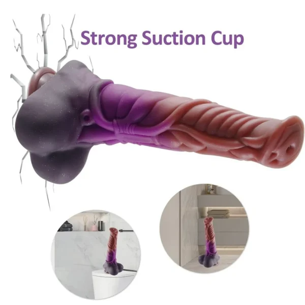 Inbrengbare Buttplug Fantasie Realistische Horsedildo met Zuignap – Paarse Siliconen G-Spot Stimulatietool voor Vrouwen