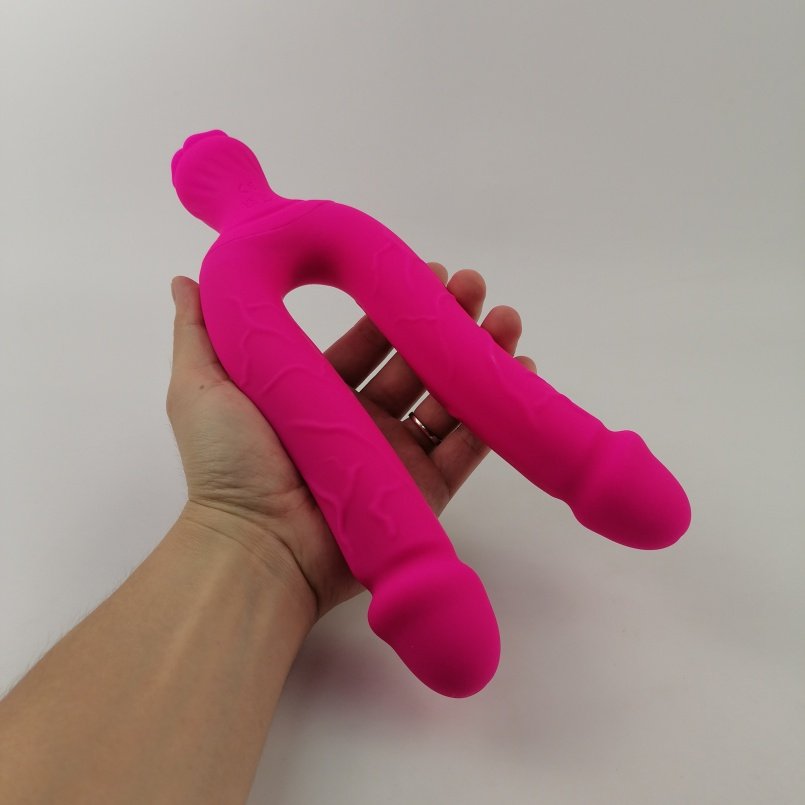 Rose Suction Vibrating Dual-Ended Anal Doppeldildo - Lesbische Sex Exclusive Intercourse Masturbation BDSM Tool