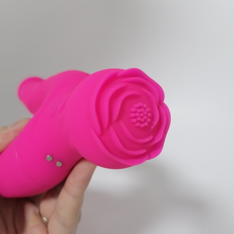 Rose Suction Vibrating Dual-Ended Anal Doppeldildo - Lesbische Sex Exclusive Intercourse Masturbation BDSM Tool - Afbeelding 3
