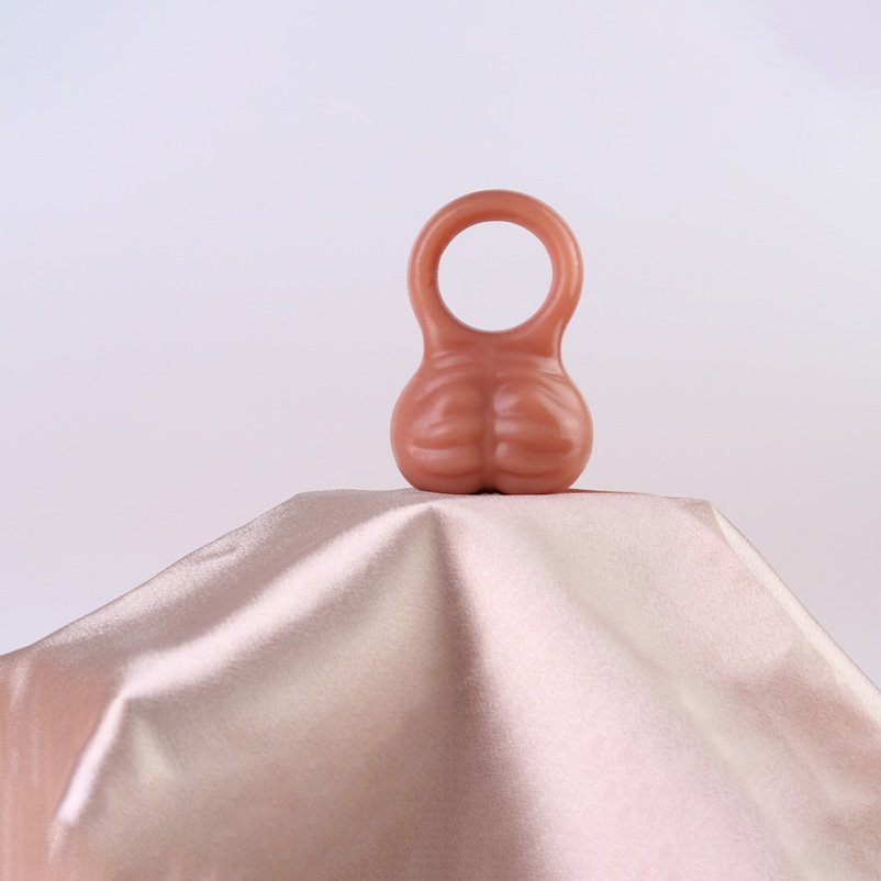 Vlezige Siliconen Fantasie Penisrinf – Ejaculatievertragende Testikeltool voor Langdurige Mannenprestaties - Afbeelding 4