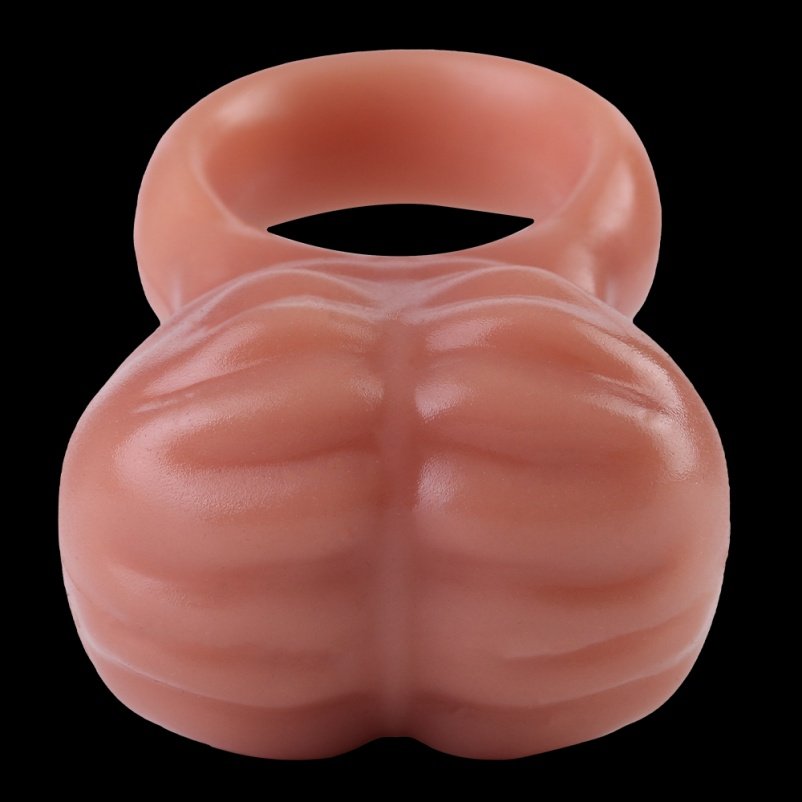 Vlezige Siliconen Fantasie Penisrinf – Ejaculatievertragende Testikeltool voor Langdurige Mannenprestaties - Afbeelding 5