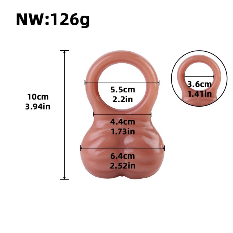 Vlezige Siliconen Fantasie Penisrinf – Ejaculatievertragende Testikeltool voor Langdurige Mannenprestaties - Afbeelding 6