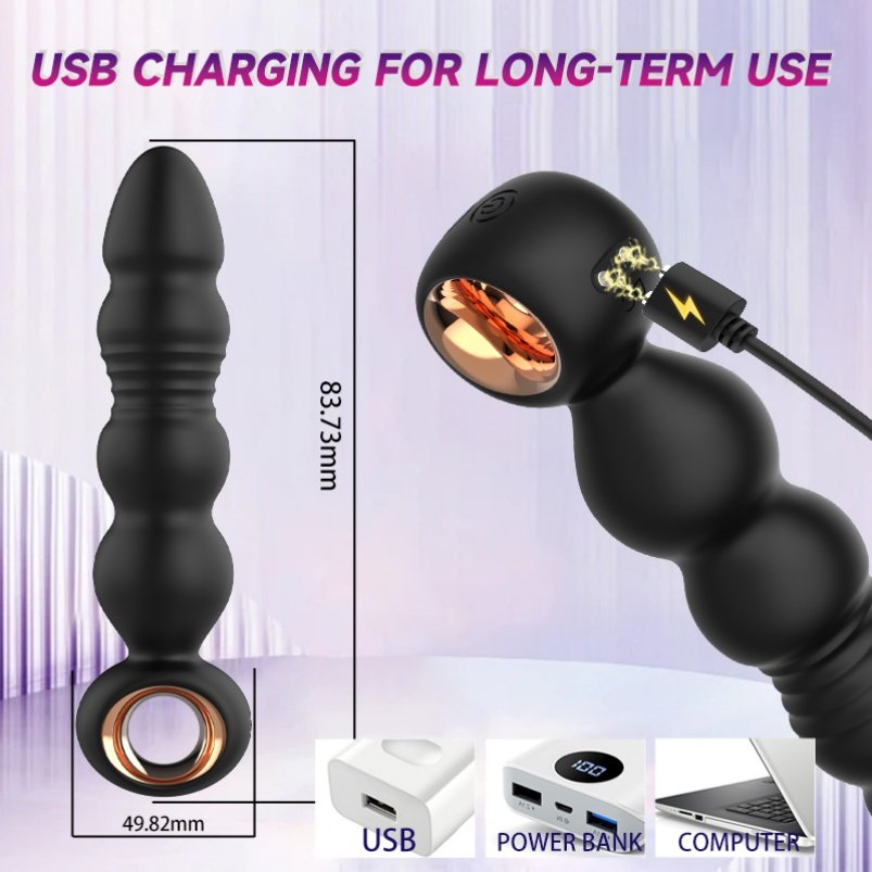 Waterdichte Siliconen Anal Beads Buttplug Vibrator – Uitschuifbaar BDSM Bondage Speeltje voor Hem en Haar - Afbeelding 5