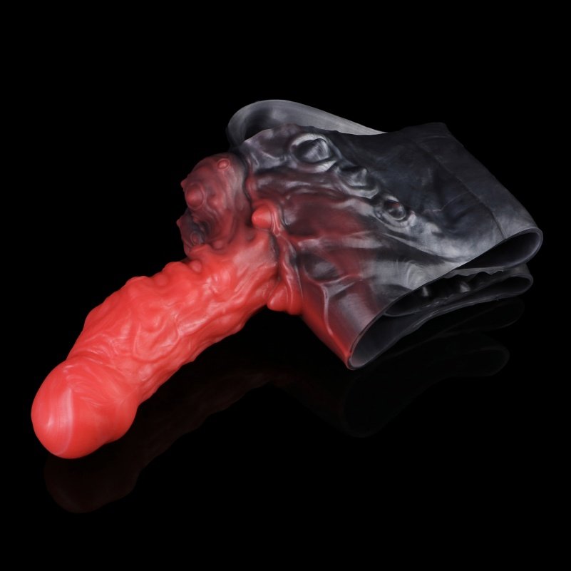 Monster Fantasie Siliconen 8.74 Inch Micropenis Verlenger met Penisrinf - Voor Verlenging en Langdurige Controle - Afbeelding 4