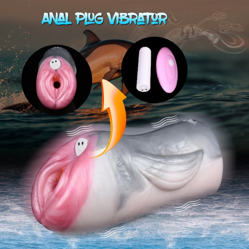 Fantasy Dolphin Animal Silicone Pocket Pussi - Perfect voor Mannelijke Penis Massages - Afbeelding 6