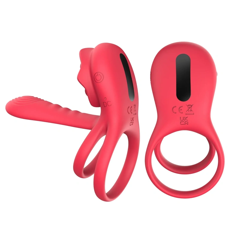 G-Spot Vibrerende Siliconen Penisrinf – Rozenvormige Clitorale Zuig- en Masturbatietool - Afbeelding 2
