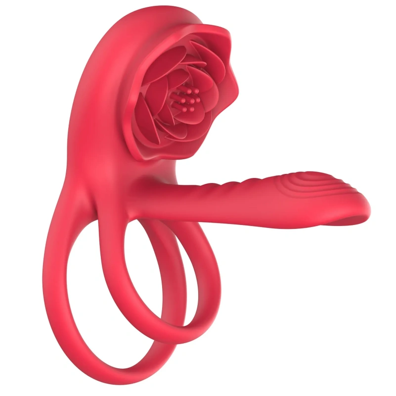 G-Spot Vibrerende Siliconen Penisrinf – Rozenvormige Clitorale Zuig- en Masturbatietool - Afbeelding 3