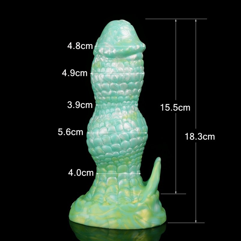 Groene Draken Schubben Monster Dildo Buttplug - Strap-On Fantasie Anal Dildo voor Intense Stimulatie - Afbeelding 9