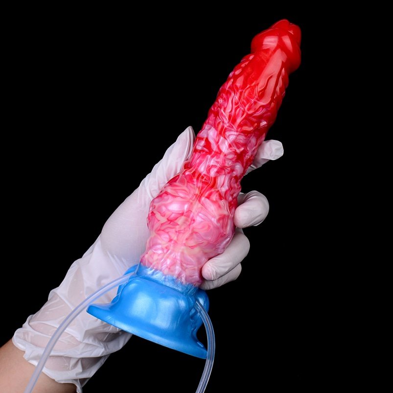 Bloedrode Silicone Opblaaspop Dildo – Fantasie Squirttool voor Vrouwelijke Zelfstimulatie - Afbeelding 5