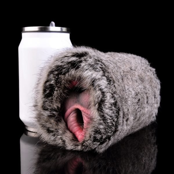 Zwarte Haren Hond Fantasie Duale Pocket Pussi - Inbrengbare Masturbator Voor Diepe Penis Stimulatie