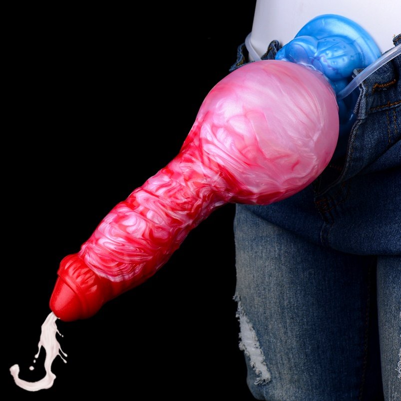 Bloedrode Silicone Opblaaspop Dildo – Fantasie Squirttool voor Vrouwelijke Zelfstimulatie - Afbeelding 7