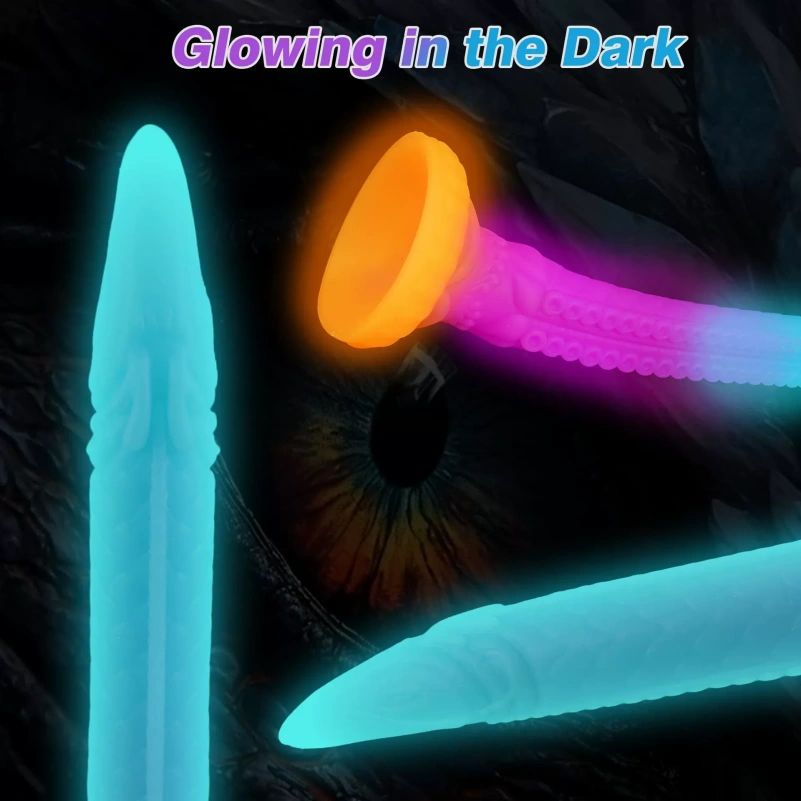 Fantasie Ultra Lange Tentakel Butt Plug Dragon Dildo - Gloeiende Siliconen Anale Expansie en Whip Tool - Afbeelding 2
